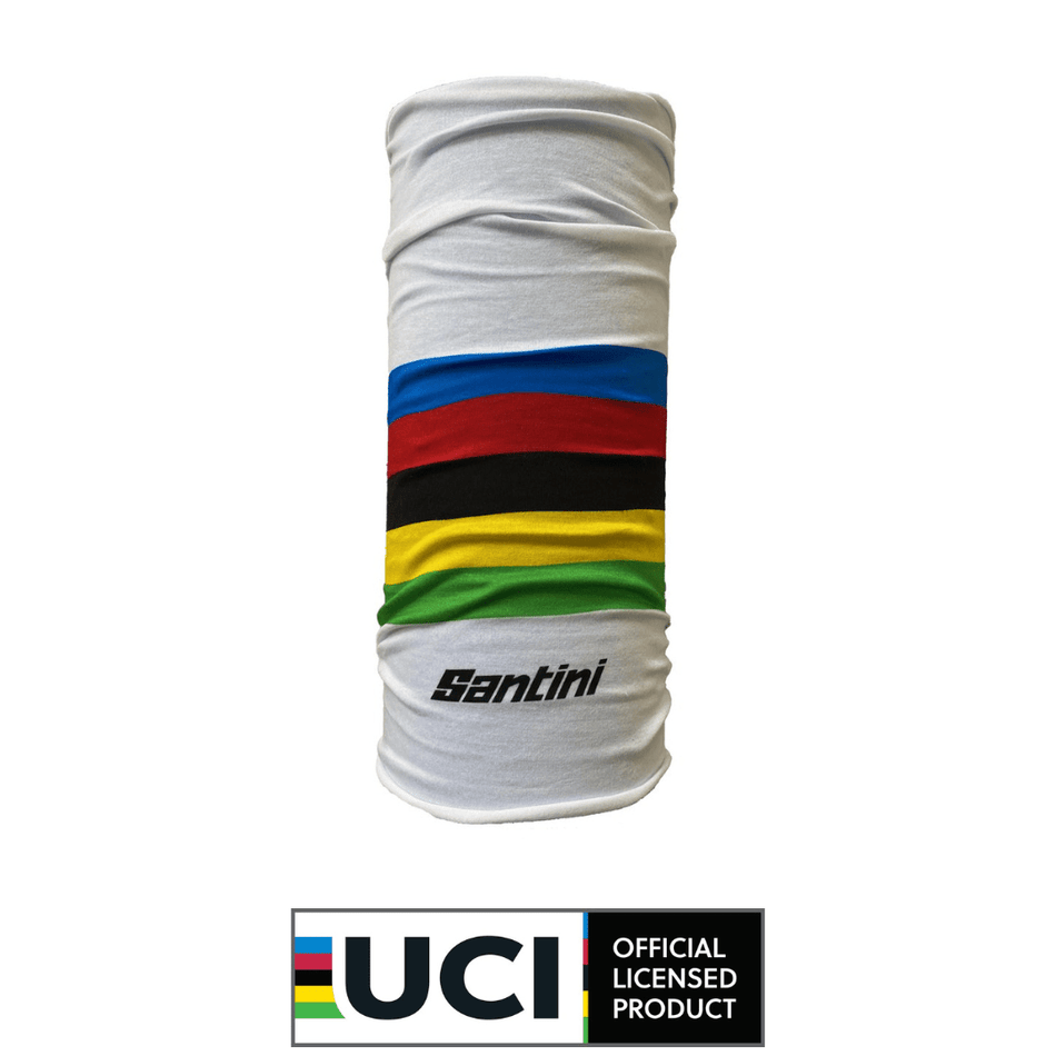 UCI White Rainbow Neck Warmer