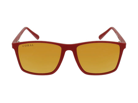 Red and gold polarized sunglasses