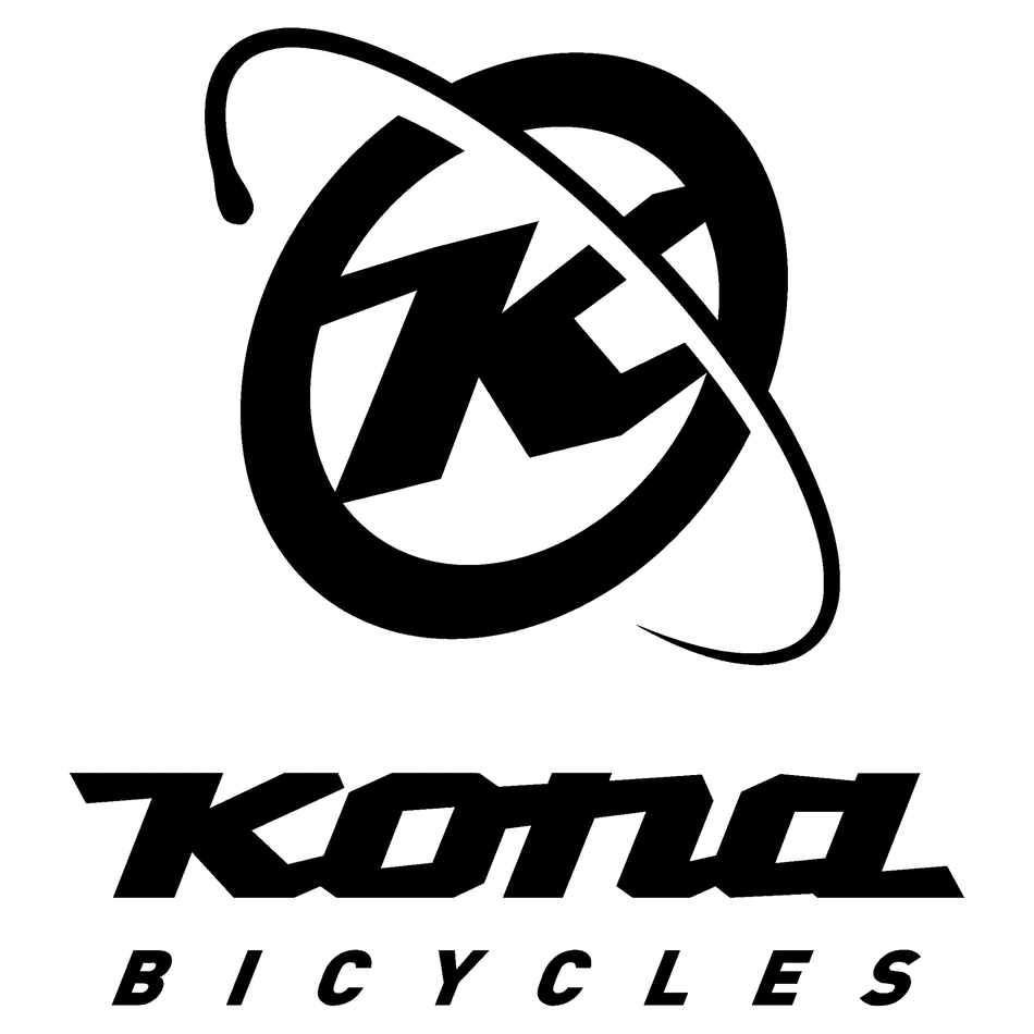 Black Kona Bicycles logo and wordmark centered on a solid dark green background.