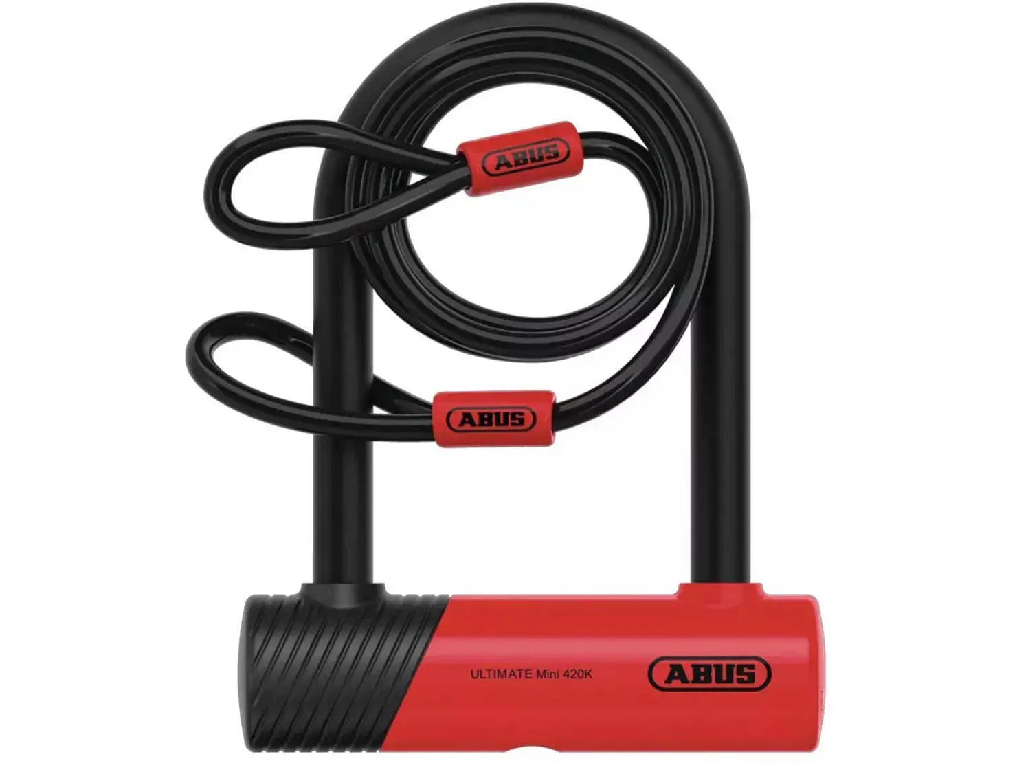 ABUS Bike Lock Red/Black / 140mm shackle ABUS ULTIMATE 420K/150 HB140 +USH D Lock & Cobra Cable