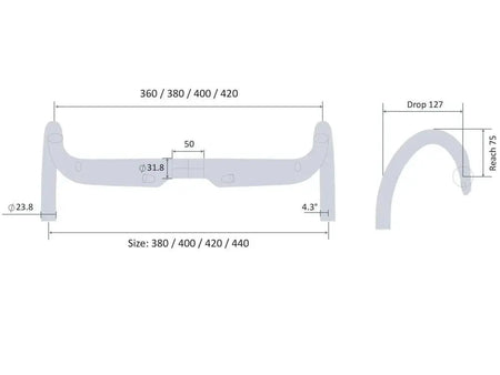 Arvow Handlebars Arvow Carbon Road Handlebar