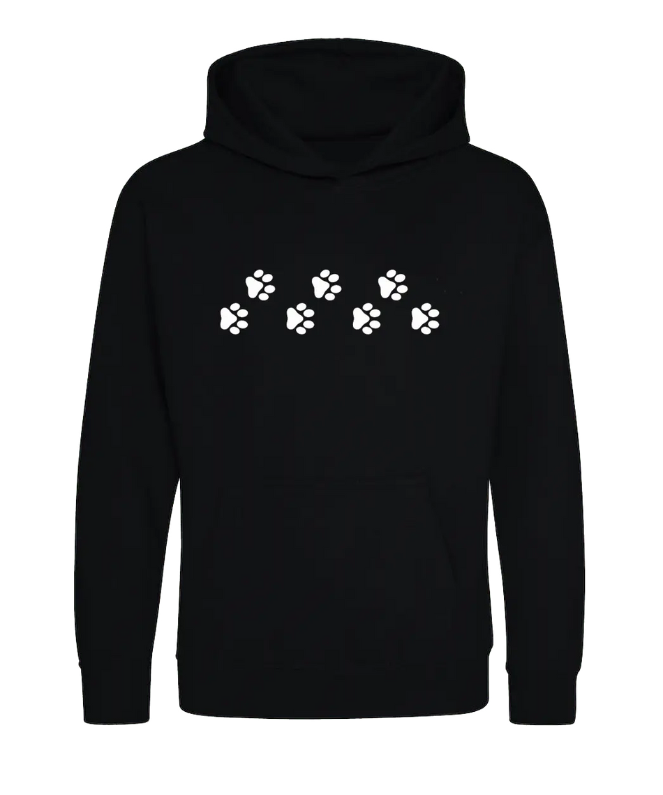 Big Bobble Hats Ltd Kids Hoody Extra Extra Small / Black Kids Paw Prints Hoodie