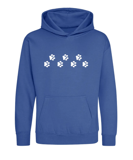 Big Bobble Hats Ltd Kids Hoody Extra Extra Small / Royal Blue Kids Paw Prints Hoodie