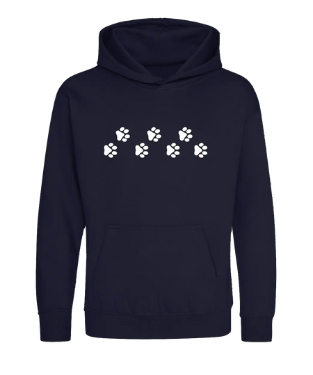Big Bobble Hats Ltd Kids Hoody Extra Extra Small / Navy Kids Paw Prints Hoodie