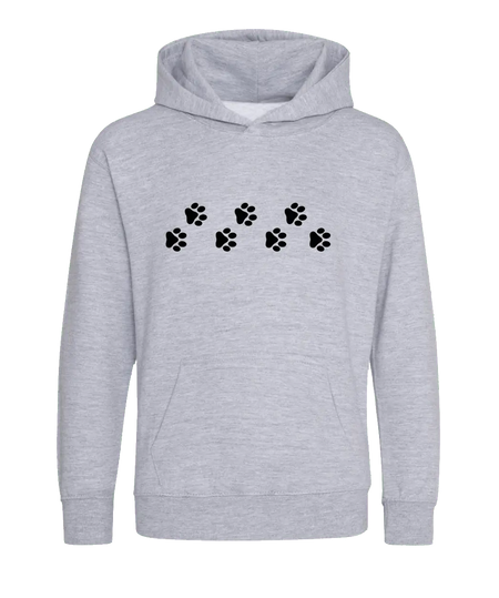 Big Bobble Hats Ltd Kids Hoody Extra Extra Small / Heather Grey Kids Paw Prints Hoodie