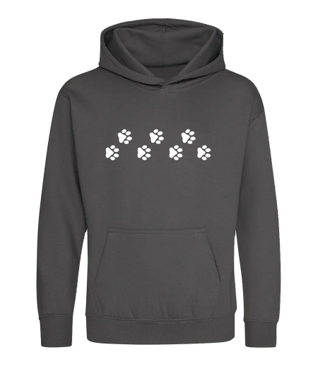 Big Bobble Hats Ltd Kids Hoody Extra Extra Small / Storm Grey Kids Paw Prints Hoodie
