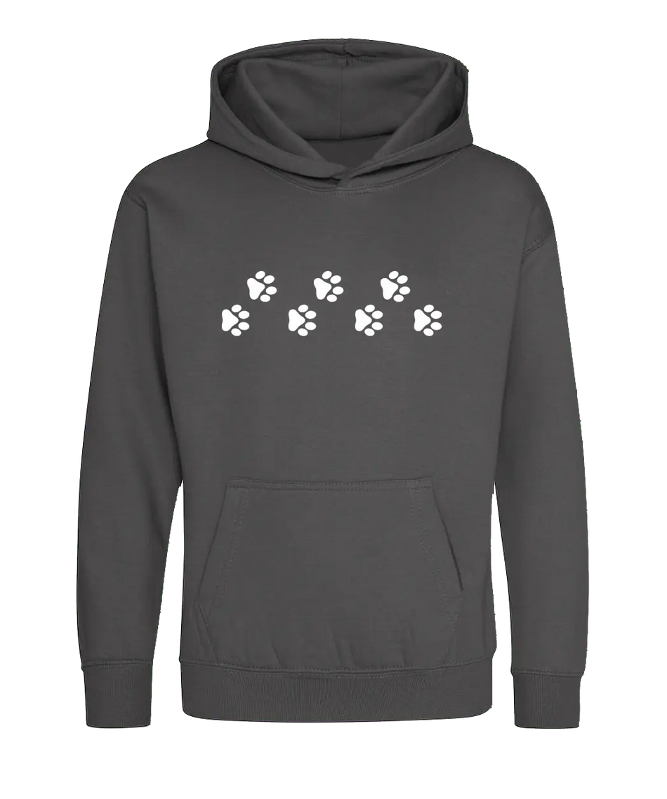 Big Bobble Hats Ltd Kids Hoody Extra Extra Small / Storm Grey Kids Paw Prints Hoodie