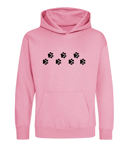 Big Bobble Hats Ltd Kids Hoody Extra Extra Small / Candyfloss Pink Kids Paw Prints Hoodie