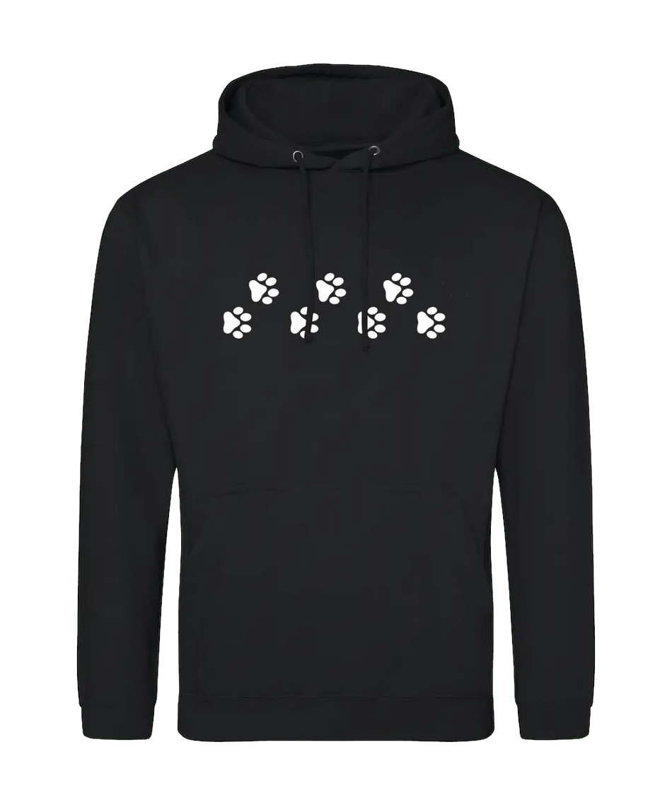 Big Bobble Hats Ltd Hoodies Small / Black Paw Prints Hoodie