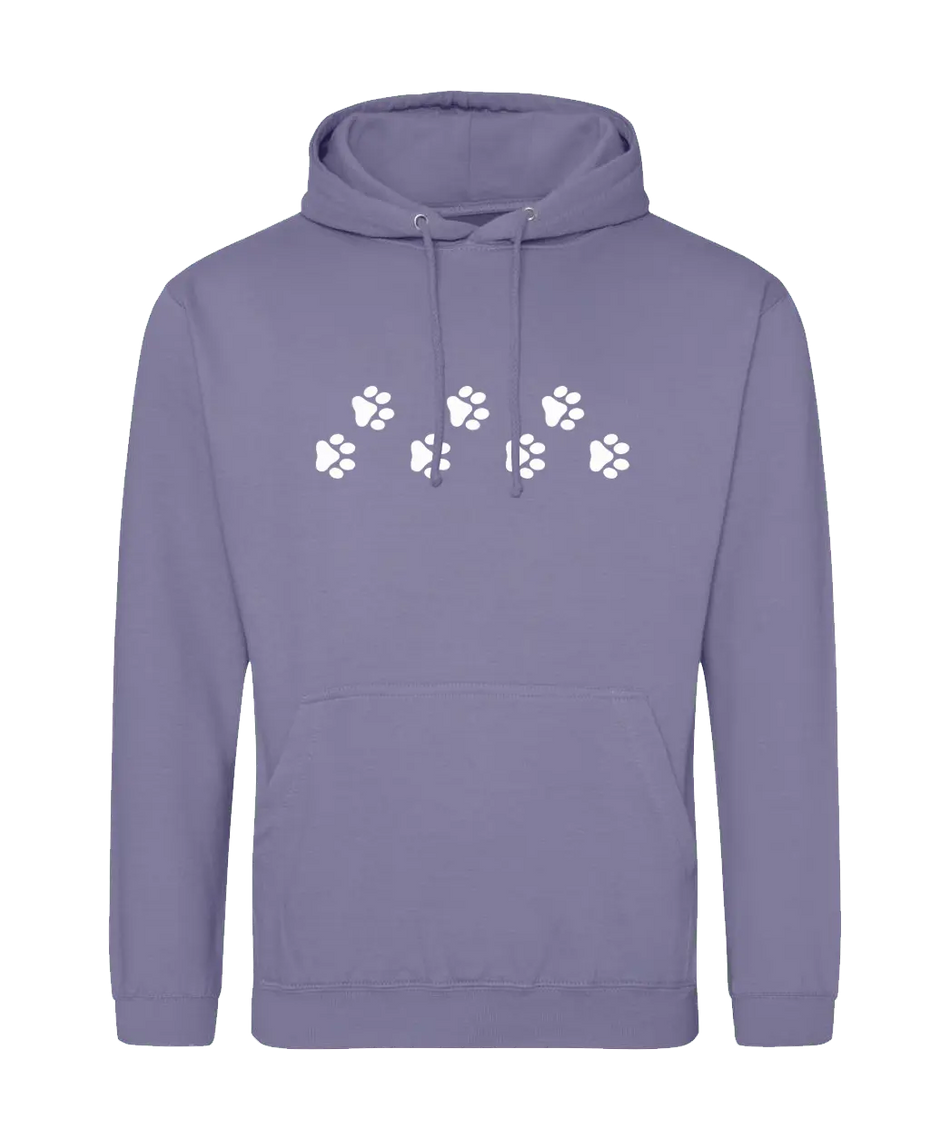 Big Bobble Hats Ltd Hoodies Small / Digital Lavender Paw Prints Hoodie