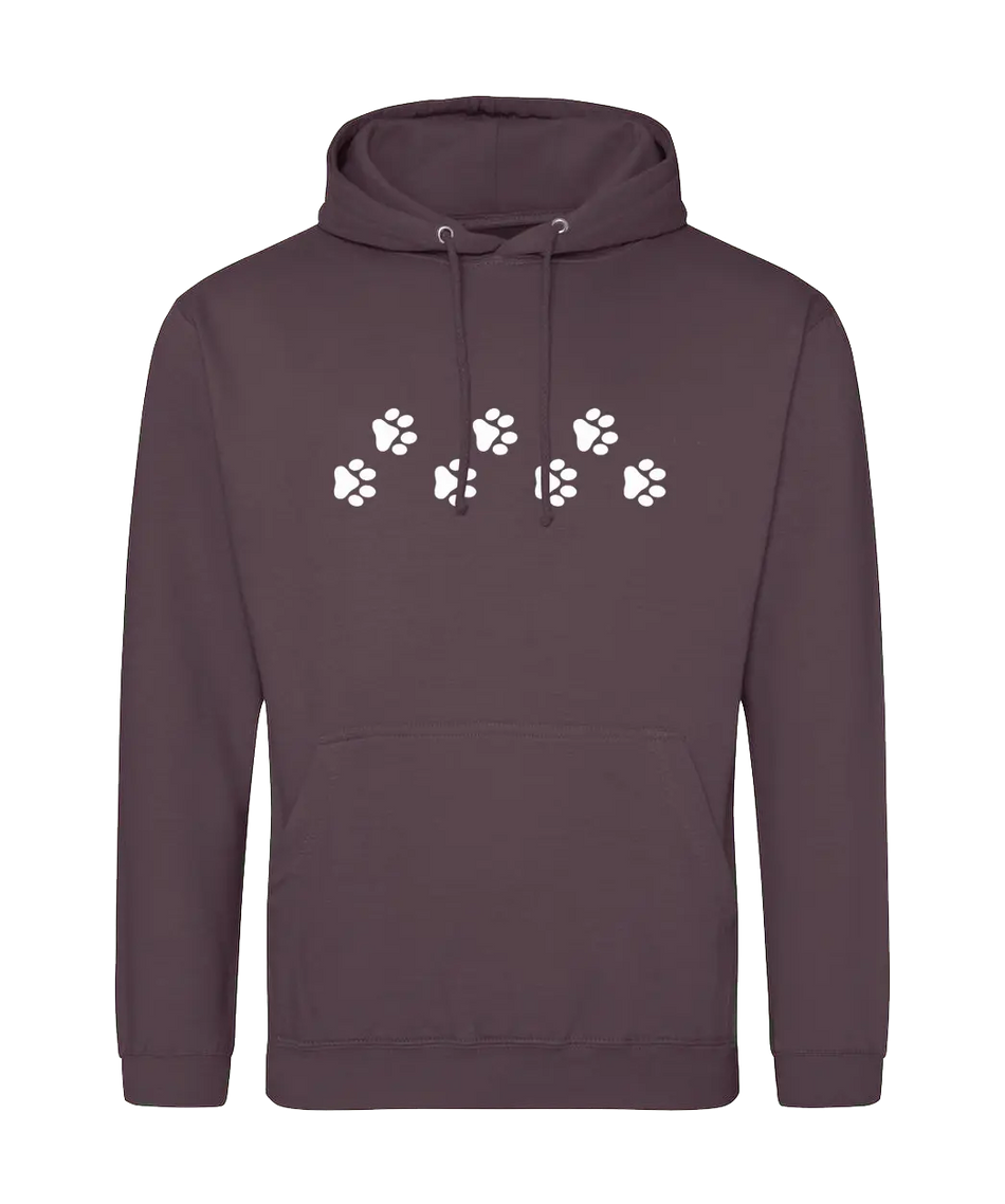Big Bobble Hats Ltd Hoodies Small / Mocha Paw Prints Hoodie