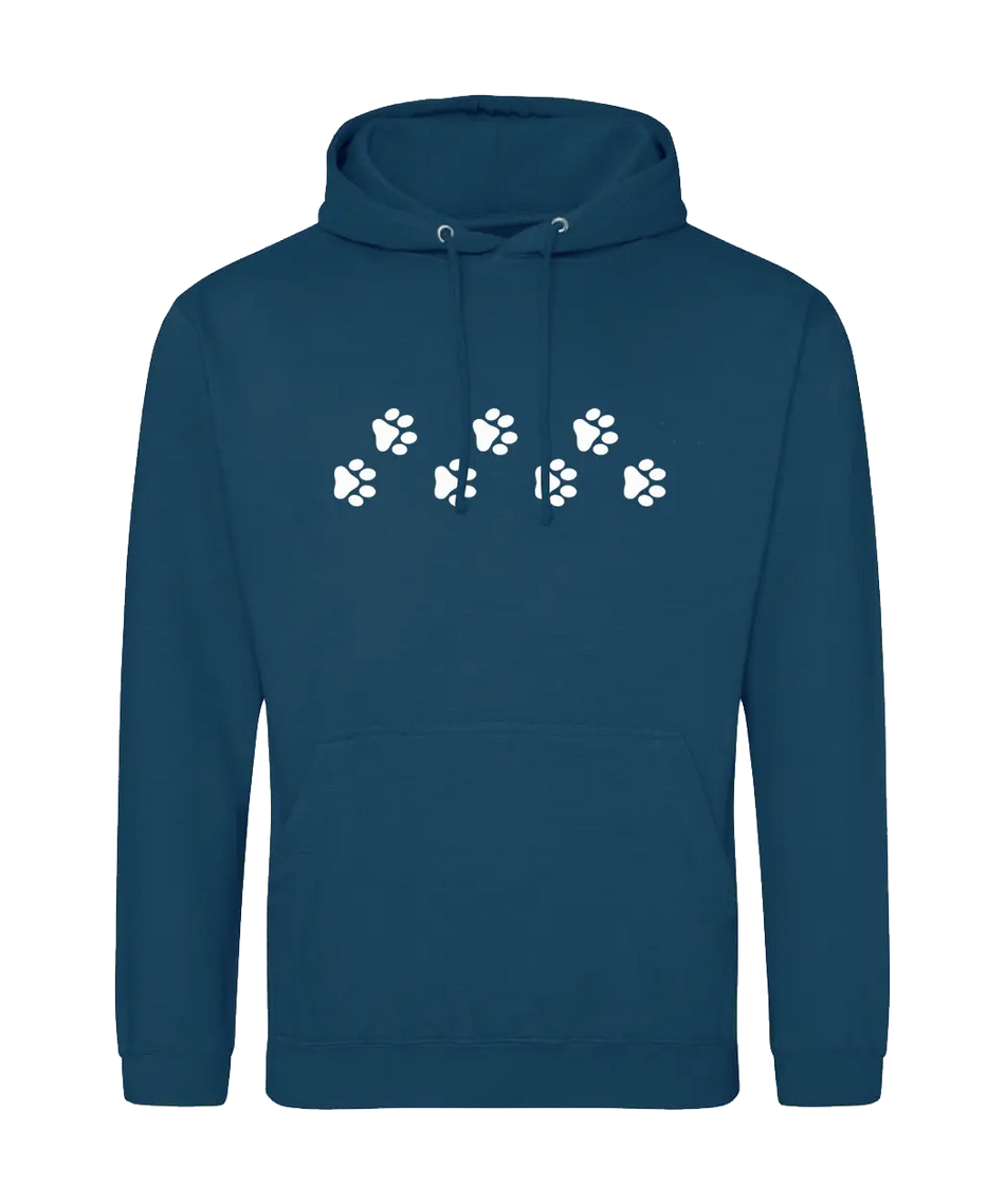 Big Bobble Hats Ltd Hoodies Small / Ink Blue Paw Prints Hoodie
