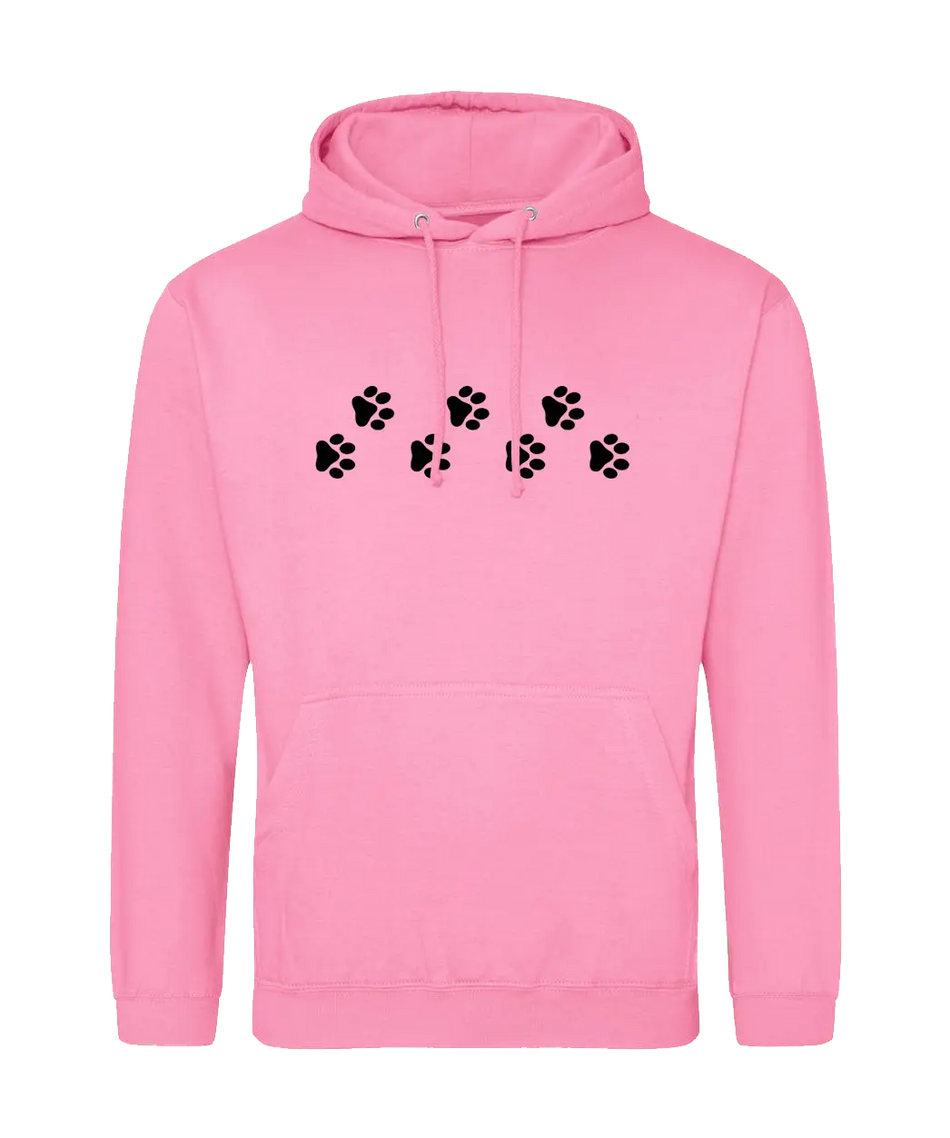 Big Bobble Hats Ltd Hoodies Small / Candyfloss Pink Paw Prints Hoodie