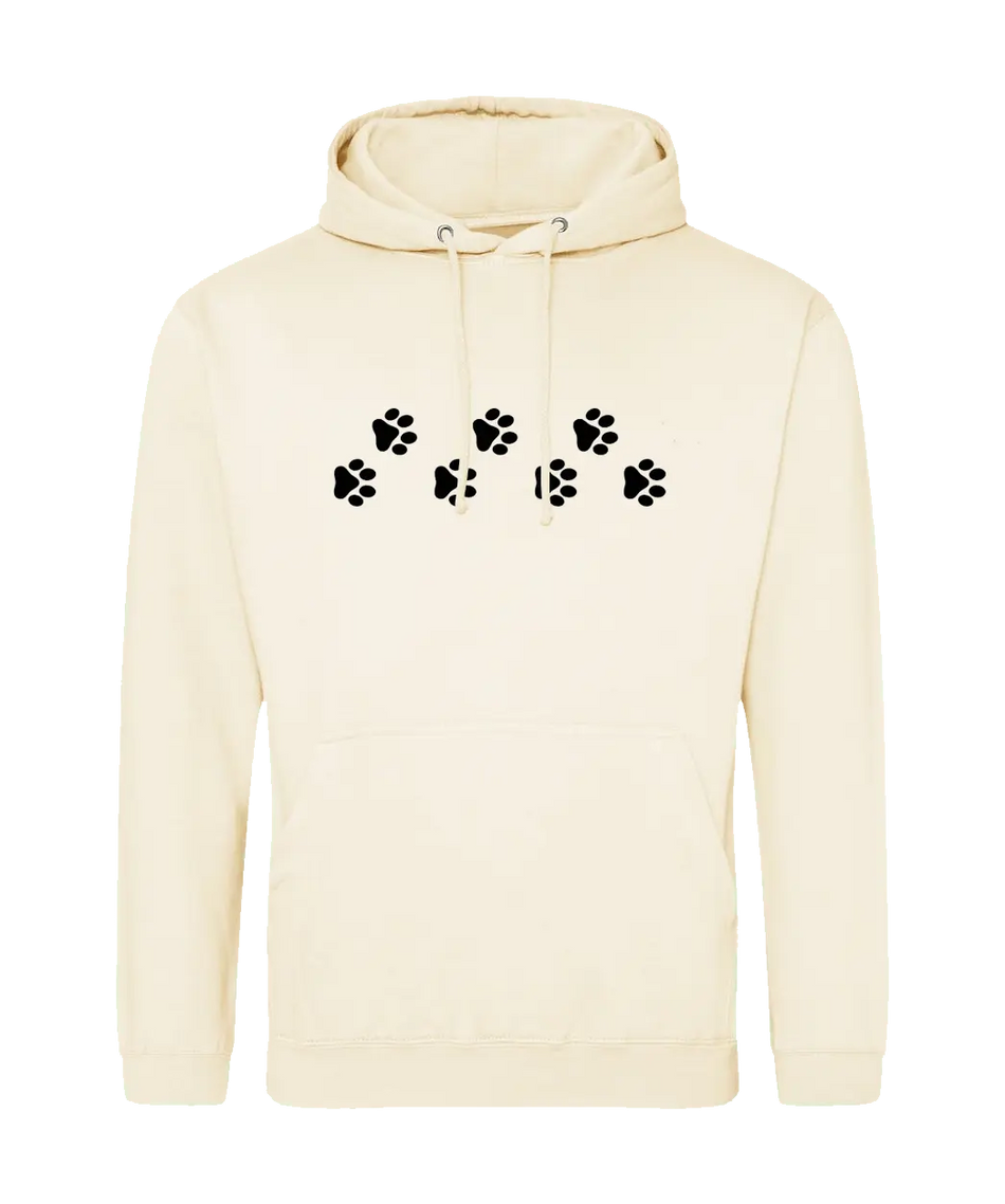 Big Bobble Hats Ltd Hoodies Small / Vanilla Milkshake Paw Prints Hoodie