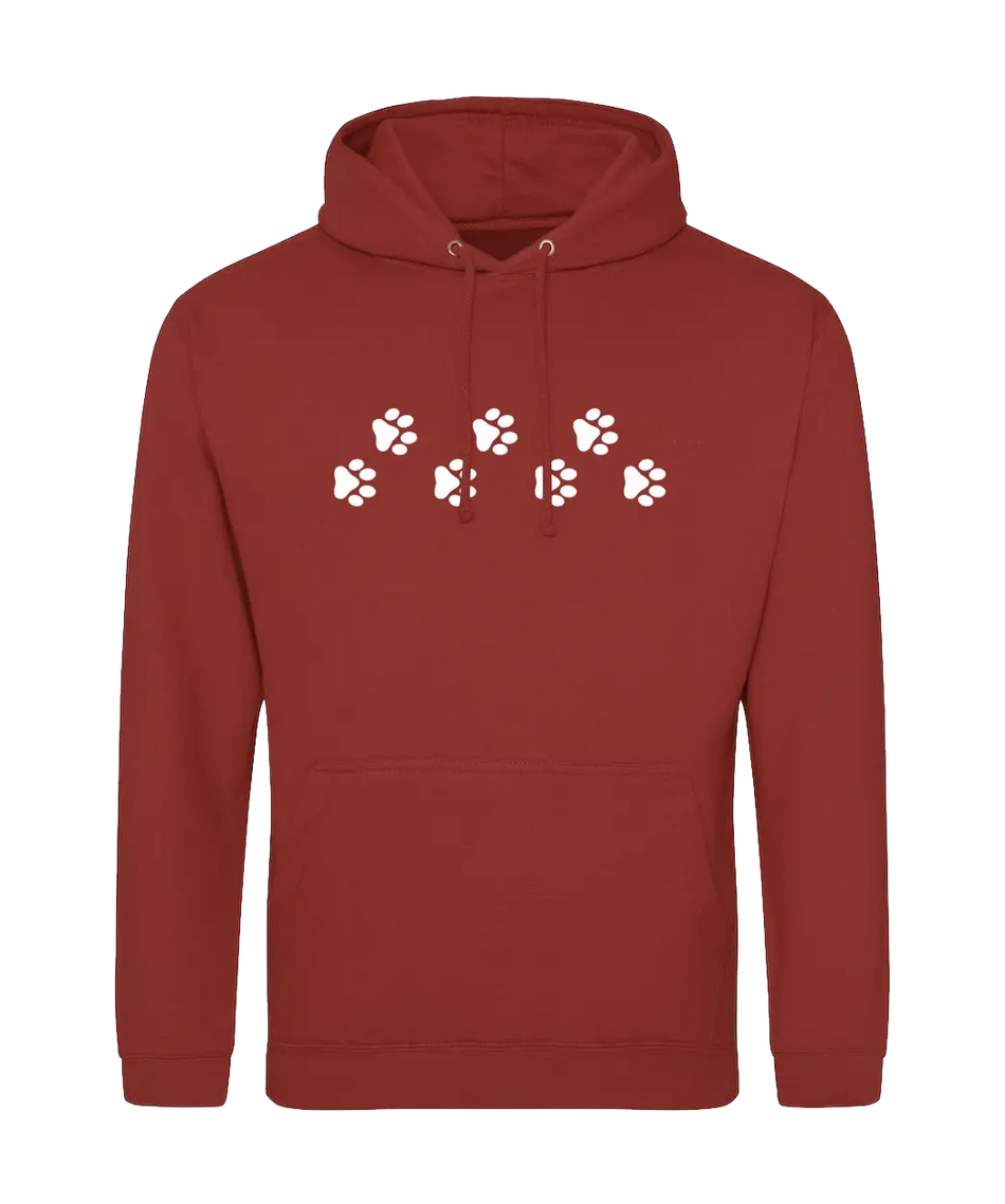 Big Bobble Hats Ltd Hoodies Small / Red Hot Chilli Paw Prints Hoodie