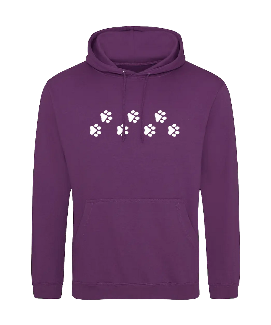 Big Bobble Hats Ltd Hoodies Small / Plum Paw Prints Hoodie