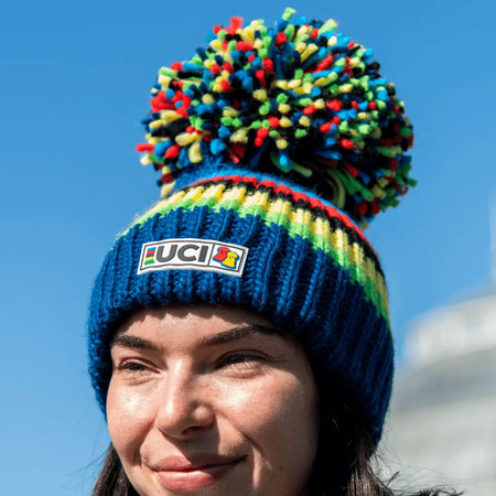 Big Bobble Hats Ltd Big Bobble Hat UCI Navy Rainbow Stripes