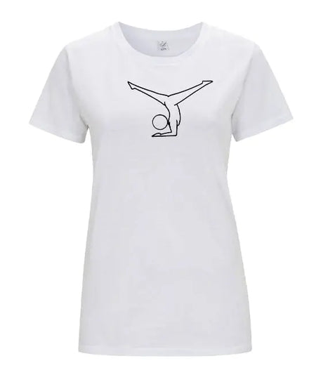 Big Bobble Hats Ltd T-Shirts Extra Small / White Women's Yoga Splits T-Shirt