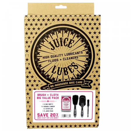 Juice Lubes Brushes 3 x Brush & Cloth Pack, Mixed Bundle