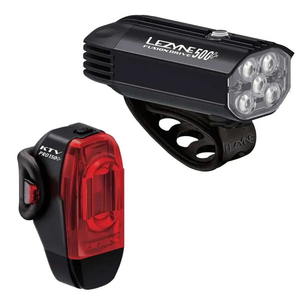 Lezyne Lights 500 Lumins / Black Lezyne - Fusion Drive 500+ /  KTV Drive Pro+ Pair