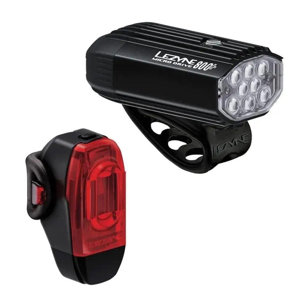 Lezyne Lights 800 lumins / Black Lezyne - Micro Drive 800+ /  KTV Drive+ Pair