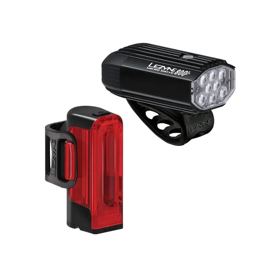 Lezyne 800 lumins 300 lumins / Black Lezyne - Micro Drive 800+ /  Strip Drive 300+ Pair