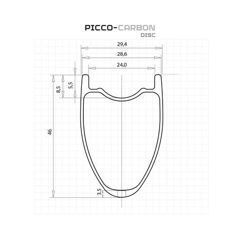 Pacenti Wheelset Picco 46mm Carbon Disc Wheelset 700C