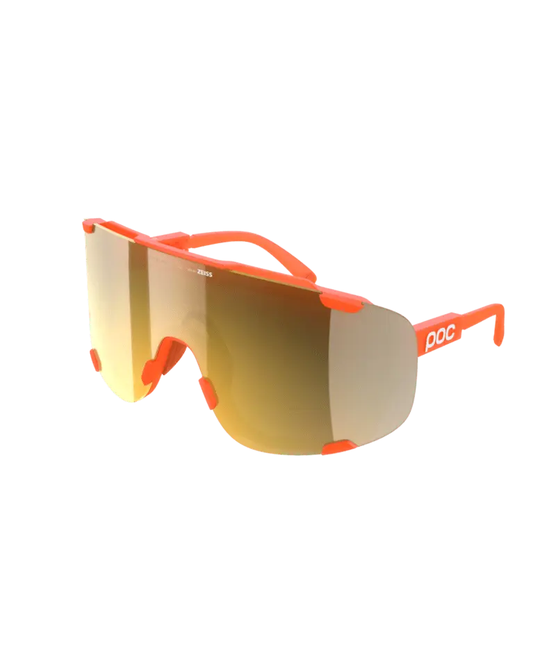 POC Sunglasses Fluo. Orange Translucent/Clarity Road/Partly Sunny Gold / One Size Devour