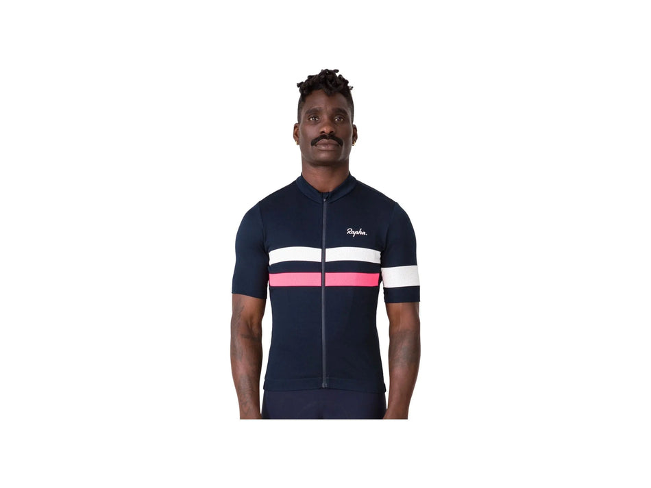 RAPHA Short Sleeve Jersey Rapha Brevet Cycling Jersey Navy