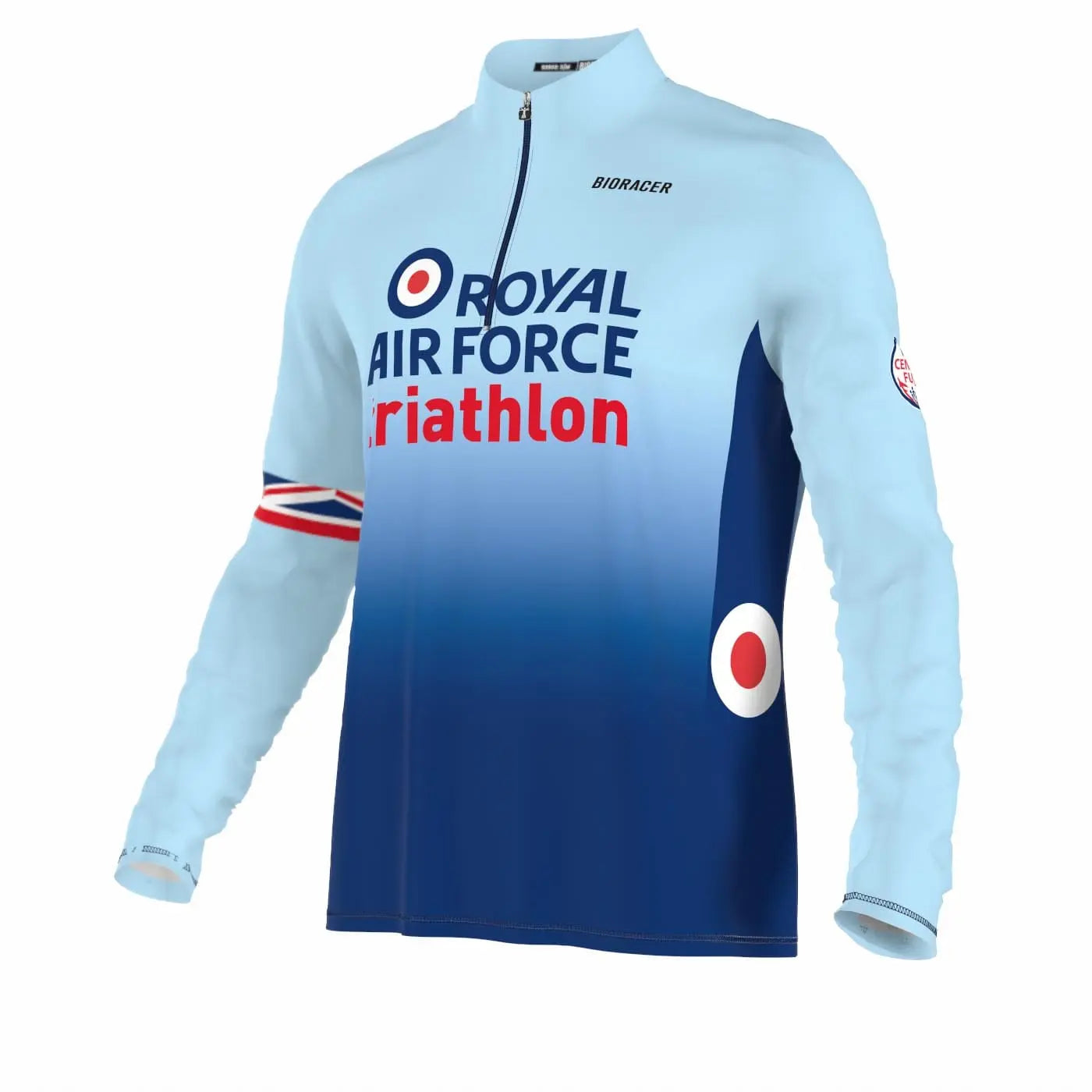 Saint Piran Sports Wear RAF Official Triathlon Kit - Athletics Thermal Long Sleeve 3/4 Zip