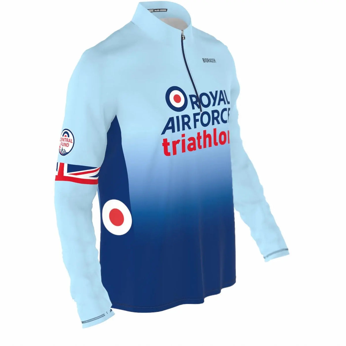Saint Piran Sports Wear RAF Official Triathlon Kit - Athletics Thermal Long Sleeve 3/4 Zip