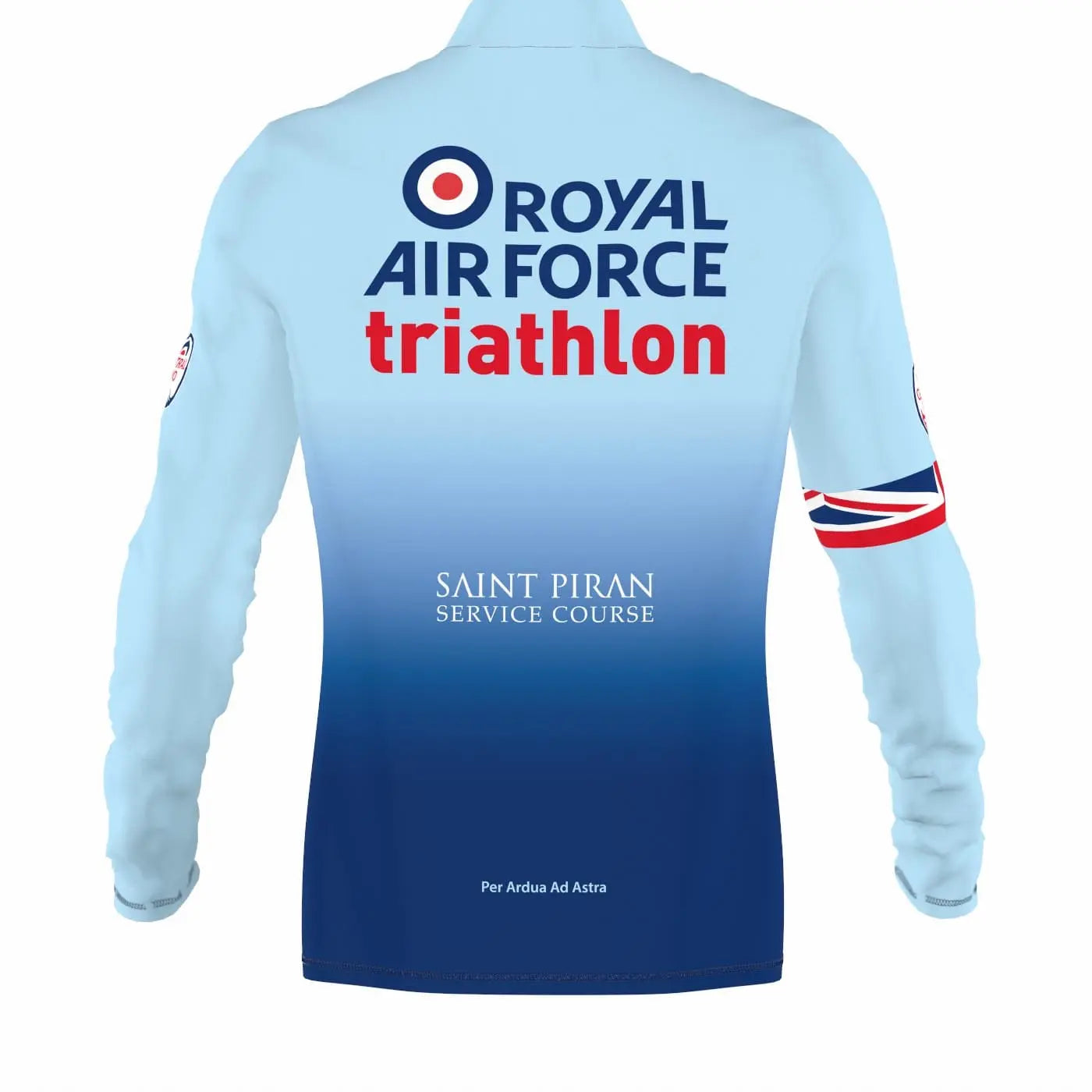 Saint Piran Sports Wear RAF Official Triathlon Kit - Athletics Thermal Long Sleeve 3/4 Zip