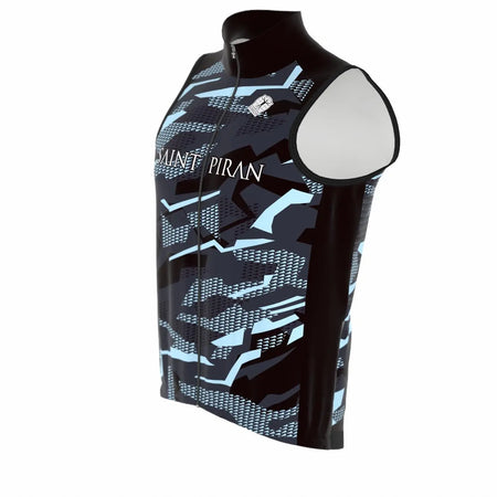 Saint Piran Service Course Icon Gilet Gravel Blue Icon Gilet High Collar