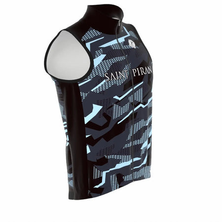 Saint Piran Service Course Icon Gilet Gravel Blue Icon Gilet High Collar