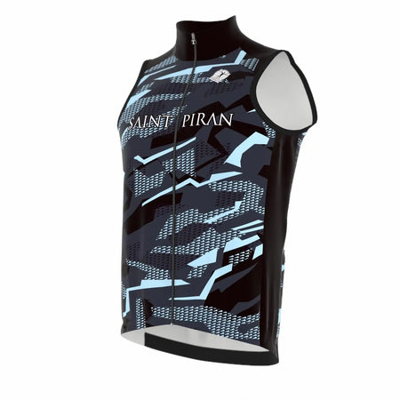 Saint Piran Service Course Icon Gilet Gravel Blue Icon Gilet High Collar