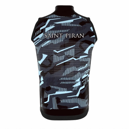 Saint Piran Service Course Icon Gilet Gravel Blue Icon Gilet High Collar