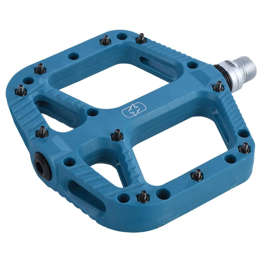Saint Piran Service Course MTB Pedals Blue Oxford Loam 20 Nylon Flat Pedal