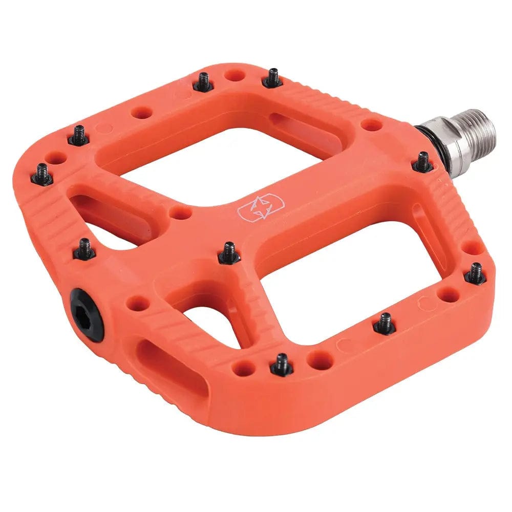 Saint Piran Service Course MTB Pedals Orange Oxford Loam 20 Nylon Flat Pedal