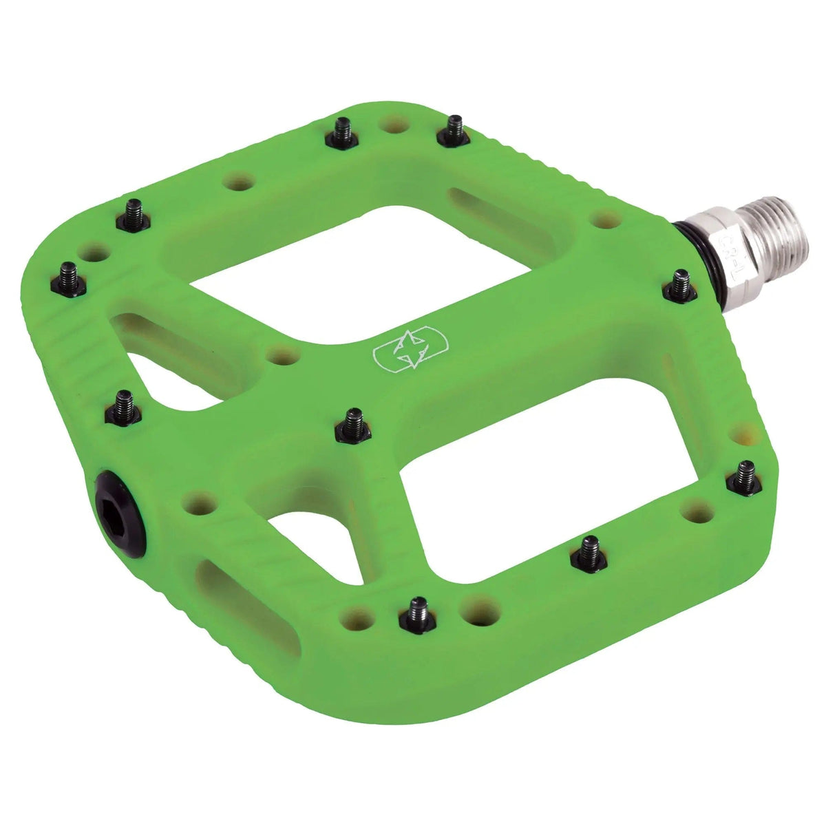Saint Piran Service Course MTB Pedals Green Oxford Loam 20 Nylon Flat Pedal