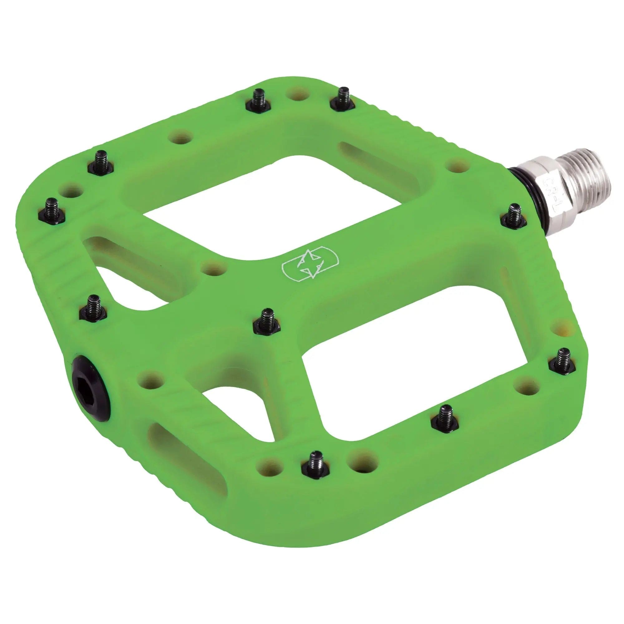 Saint Piran Service Course MTB Pedals Green Oxford Loam 20 Nylon Flat Pedal