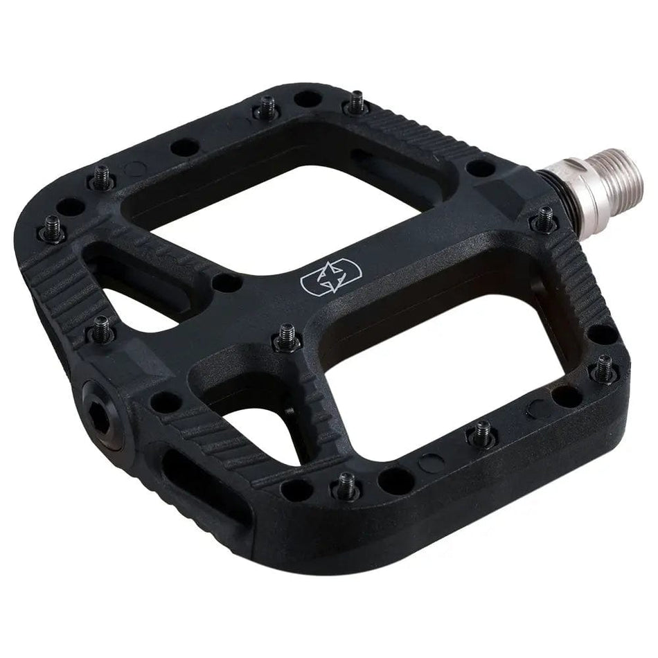 Saint Piran Service Course MTB Pedals Black Oxford Loam 20 Nylon Flat Pedal