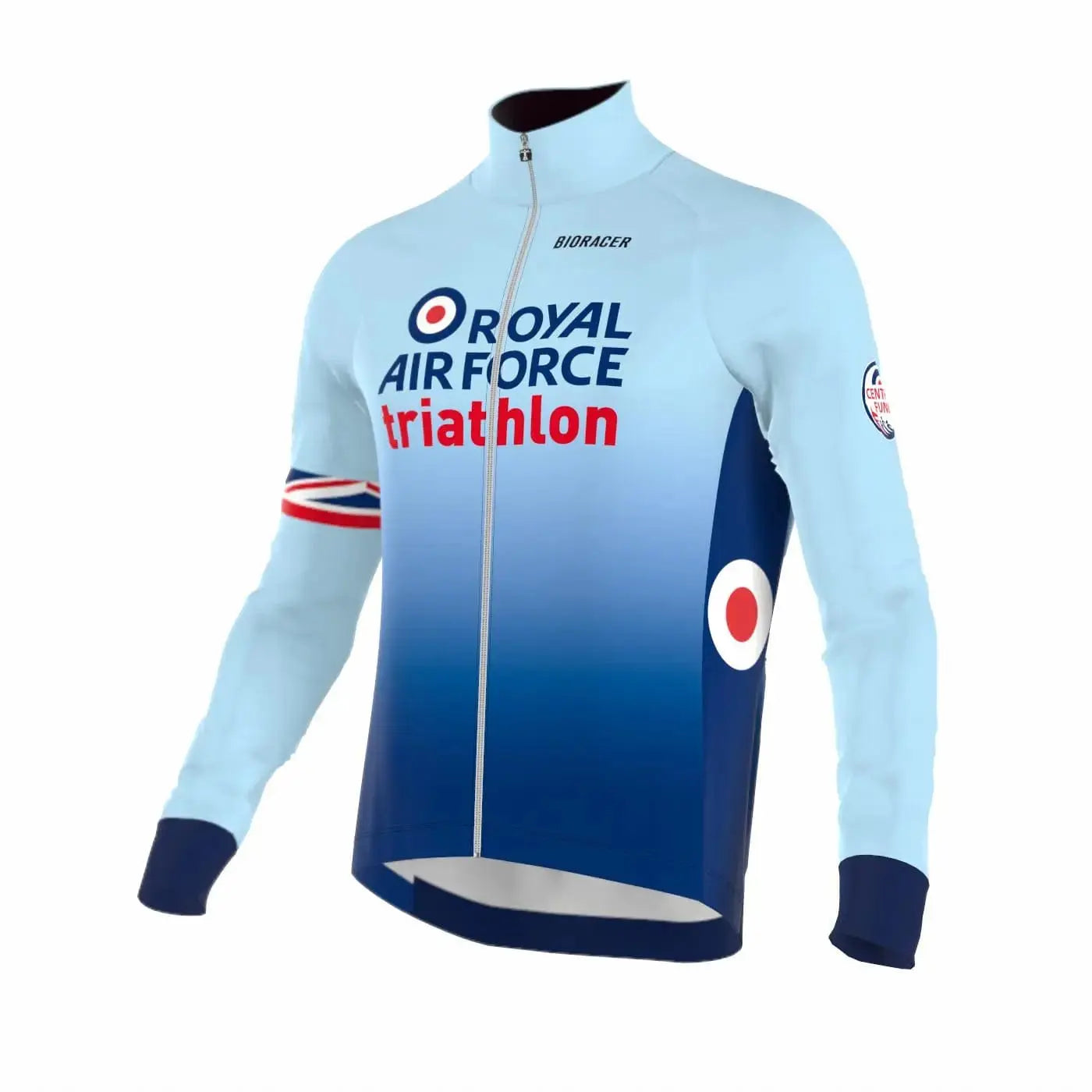 Saint Piran Service Course long Sleeve Jersey RAF Triathlon Thermal Long Sleeve Cycling Jersey