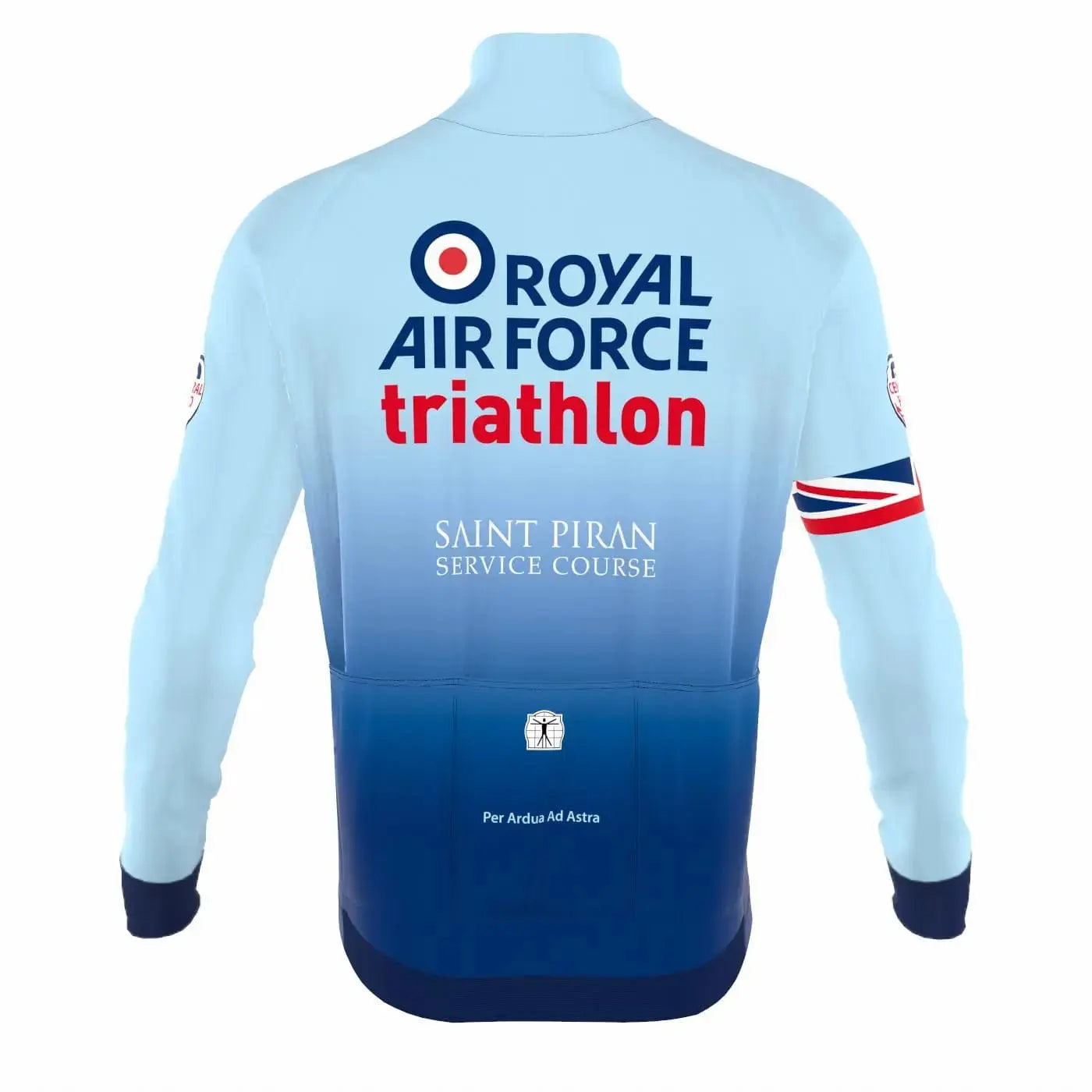 Saint Piran Service Course long Sleeve Jersey RAF Triathlon Thermal Long Sleeve Cycling Jersey