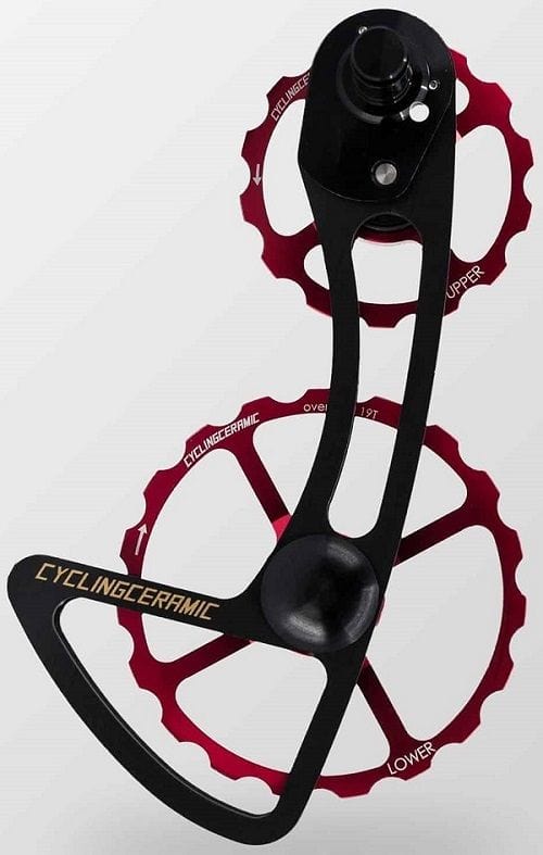 Shimano Oversized Derailleur Cages Red CYCLINGCERAMIC Shimano Ultegra 8100/Dura-Ace 9200 12S ODC - 14-19T
