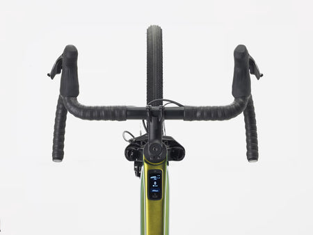 Top view of handlebars and TQ display on Trek Checkpoint+ SL 7 AXS