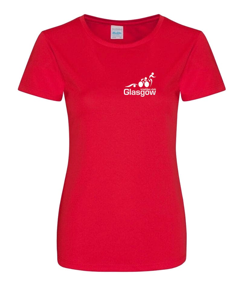 Glasgow Triathlon Club Ladies Technical Red T-Shirt