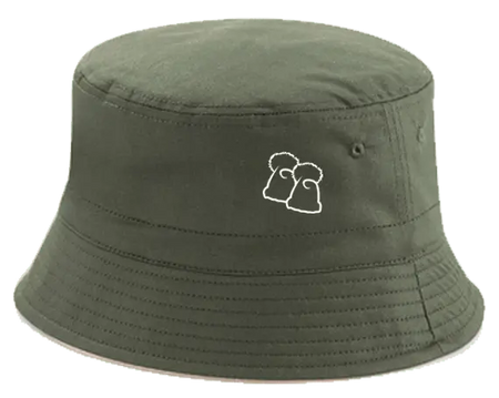 Big Bobble Hats Ltd Bucket Hat Adult Olive Green/Stone Reversible Bucket Hat