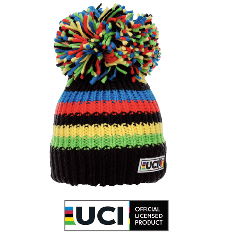 Big Bobble Hats Ltd Big Bobble Hat UCI Black Rainbow Stripes