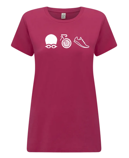 Big Bobble Hats Ltd T-Shirts Extra Small / Pink Women's Triathlon T-Shirt