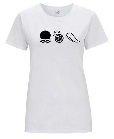 Big Bobble Hats Ltd T-Shirts Extra Small / White Women's Triathlon T-Shirt